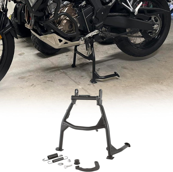 Fayedenicy Motorradzubehörteile für CRF 1000L 16-19, Schwarzer Stahl Center Central Foot Stand Mount