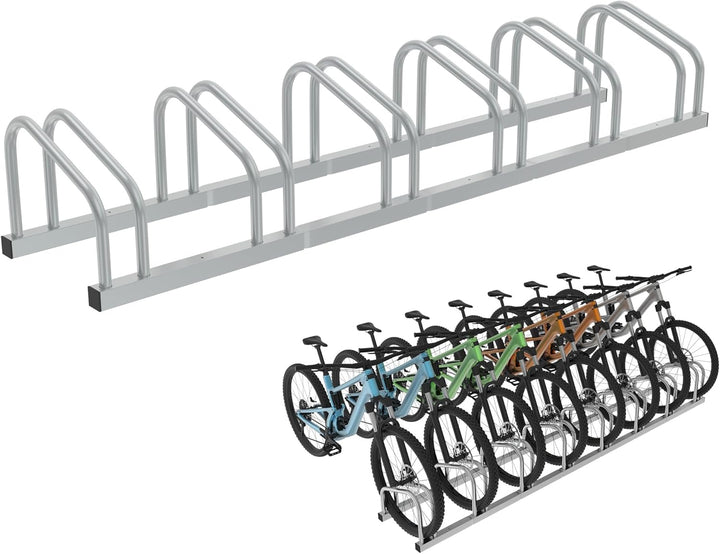 HENGMEI Fahrradständer Für 6 Fahrräder Stahl Mehrfachständer Radabstand für 30-65mm Reifenbreite Büg