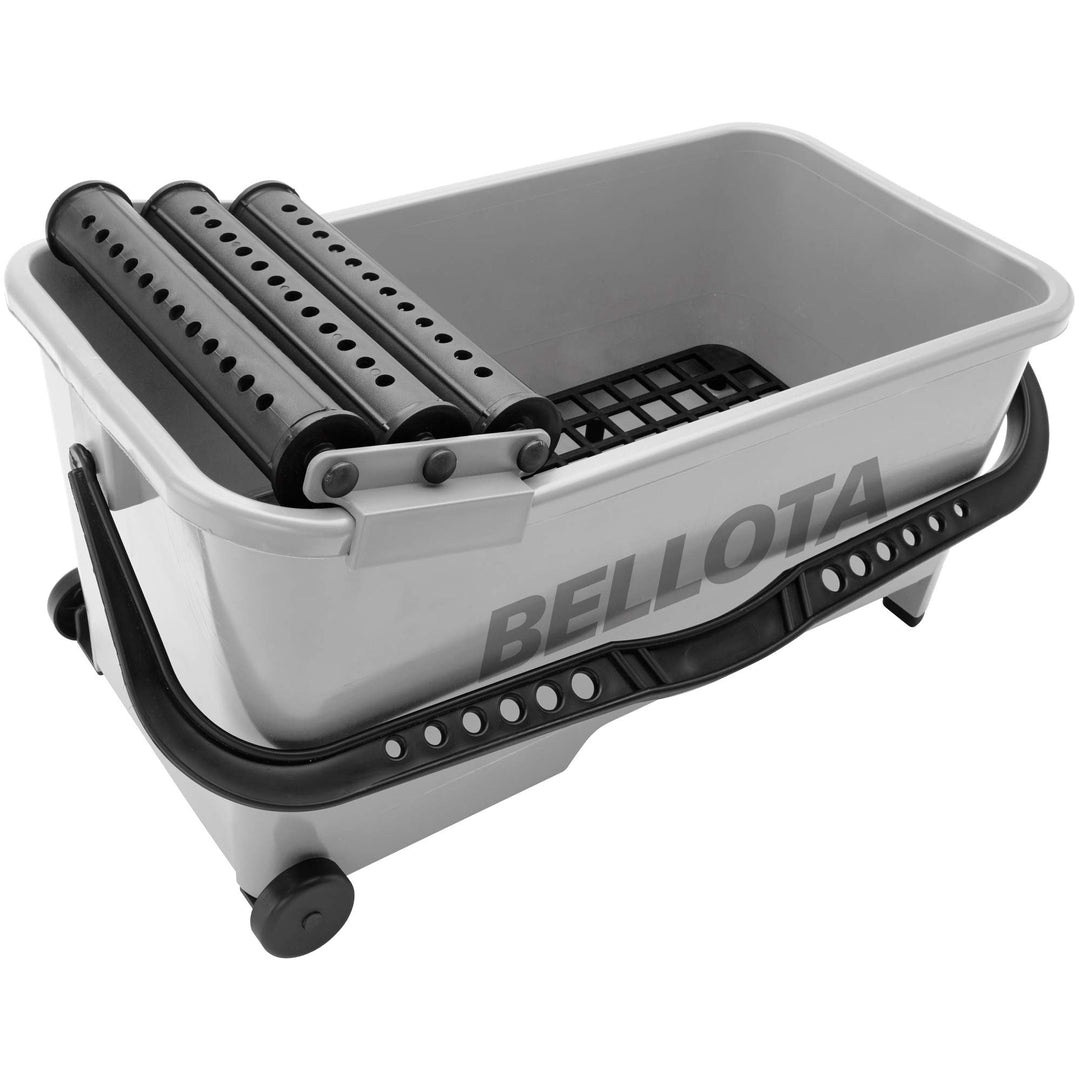 Bellota 58003 - Professioneller Reinigungseimer für Fliesenarbeiten - Eimer mit Rädern und 3 Abstrei