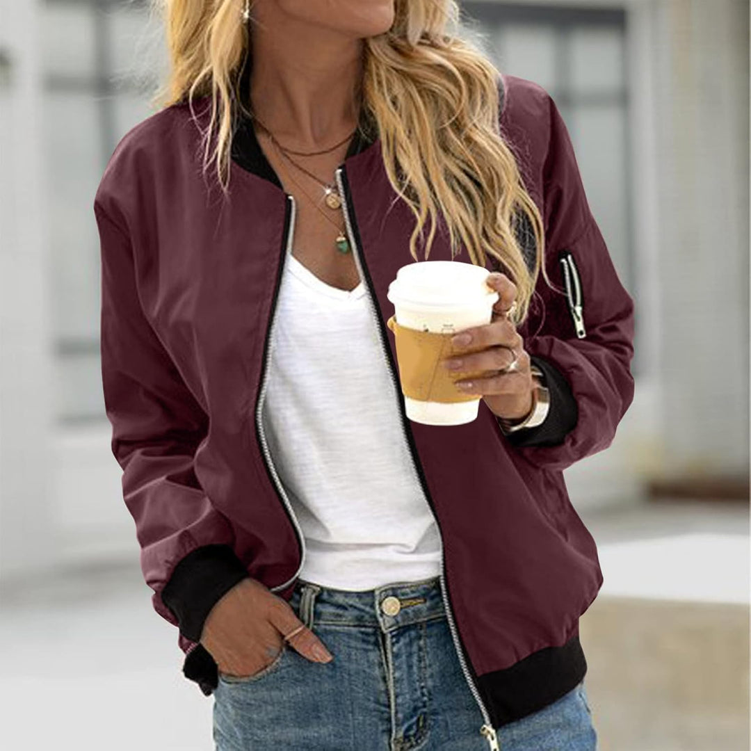 Übergangsjacke Damen Frühling, Bomberjacke Damen Coat Sommer Blouson Reissverschluss Herbst Frühling