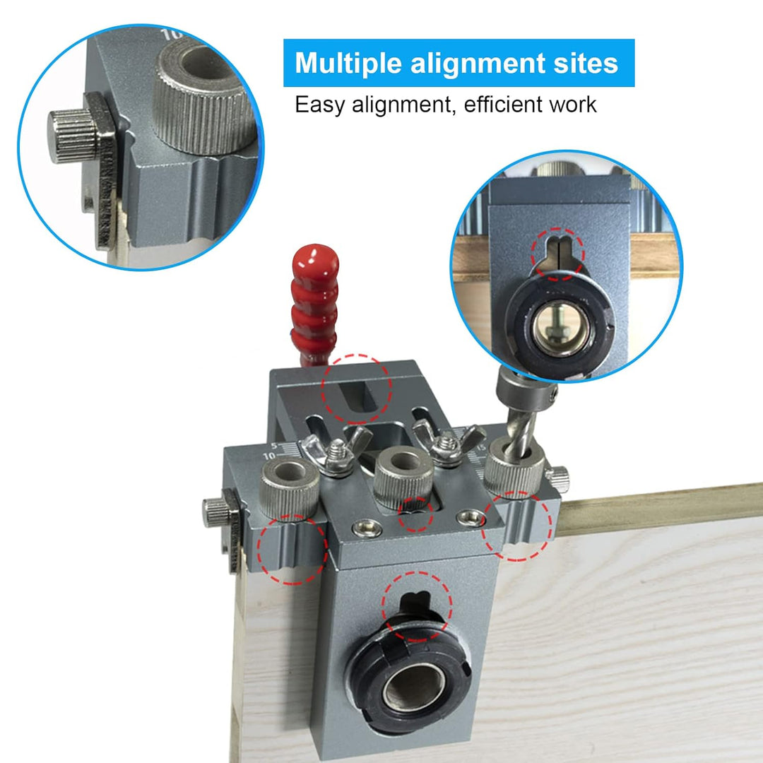 Pocket Hole Jig Set,CEIEVER Bohrschablone 4 in 1 Taschenloch bohrhilfe 6/8/10/15mm Multifunktion Boh