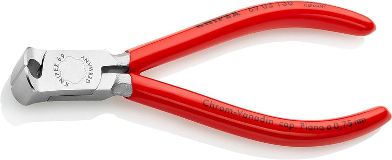 Knipex Vornschneider für Mechaniker verchromt, mit Kunststoff überzogen 130 mm 69 03 130, Verchromt