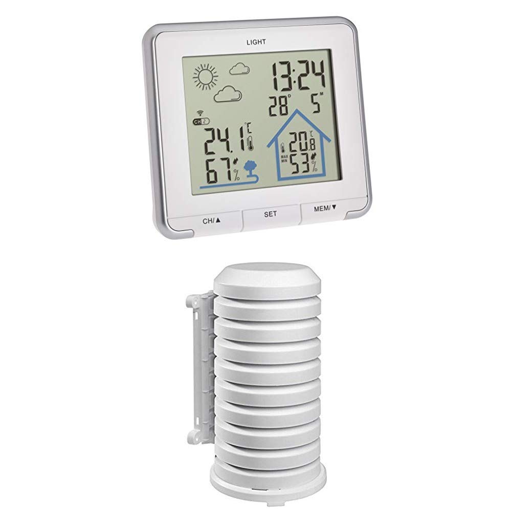TFA Dostmann Wetterstation Funk Life, digitale Funkwetterstation, Temperatur, mit Hintergrundbeleuch