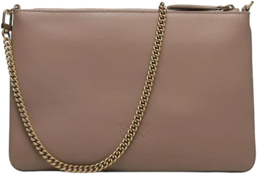 Pinko Damen Flat Classic FLACHES KLASSISCHES Vitello SETA D01q_biscotto Zenzero-antique Gold, D01q_b