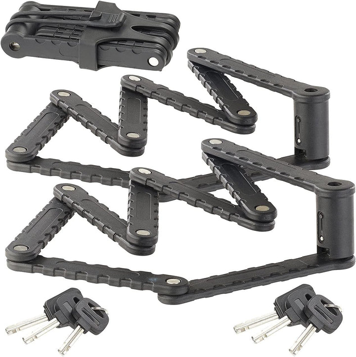 AGT Faltbügelschloss: 2er Pack Fahrrad- &amp; Motorrad-Faltschloss, 3,5-mm-Stahl, 97 cm (Fahrradfaltschl