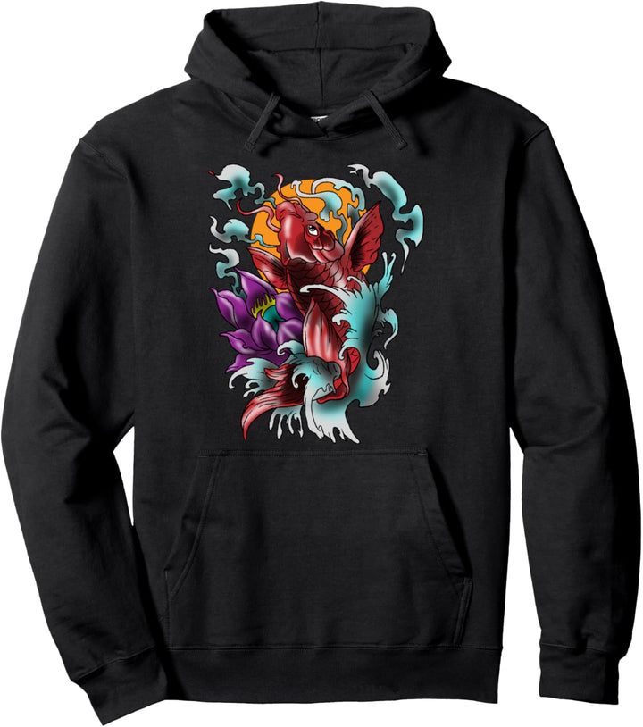 Koi Fish Japan Style Fisch Japanische Karpfen Tee Geschenk Pullover Hoodie