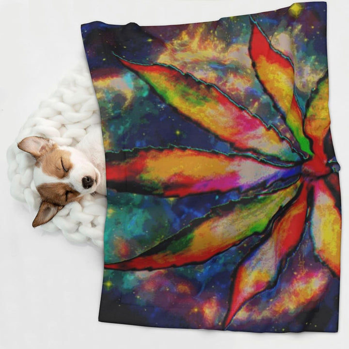 ZORIN Hundedecke, waschbar, weiche Decken für Hunde, Galaxie, Regenbogen, Unkraut, Blatt, flauschig,