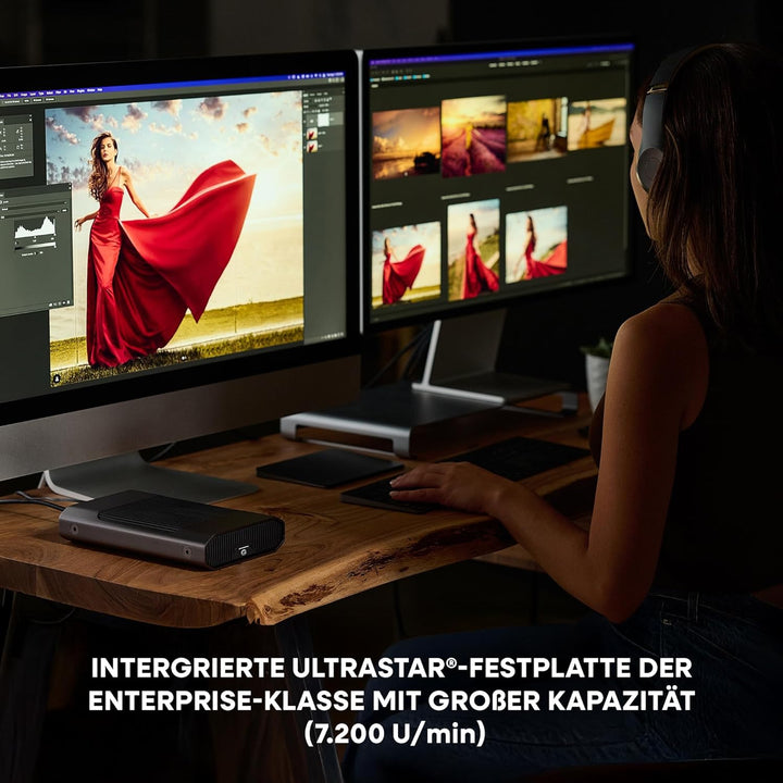 SanDisk PROFESSIONAL G-DRIVE 4 TB Desktop-Festplatte (schnelle Backups, 250 MB/s Lese- und Schreibge