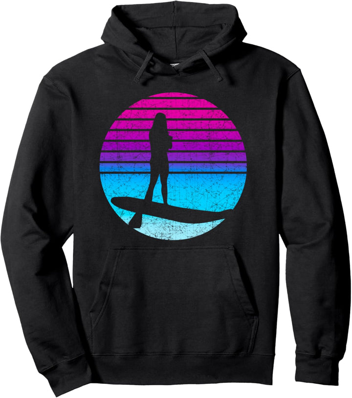 SUP Vintage Geschenk Stand Up Paddling Paddle Mädchen Pullover Hoodie