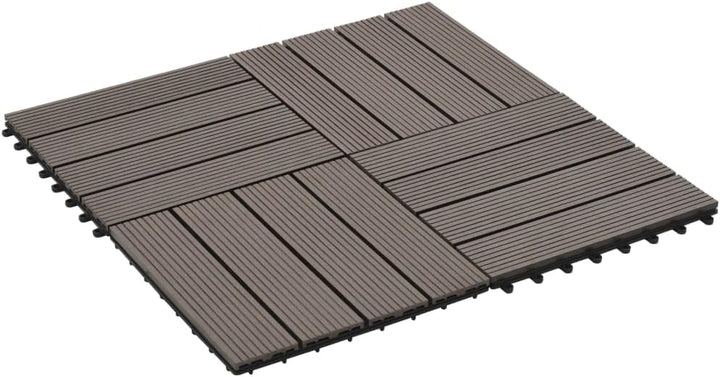 Gecheer 11 Stück Terrassenfliesen WPC Fliesen Balkon Bodenbelag Gartenfliese Balkonfliese Klickflies