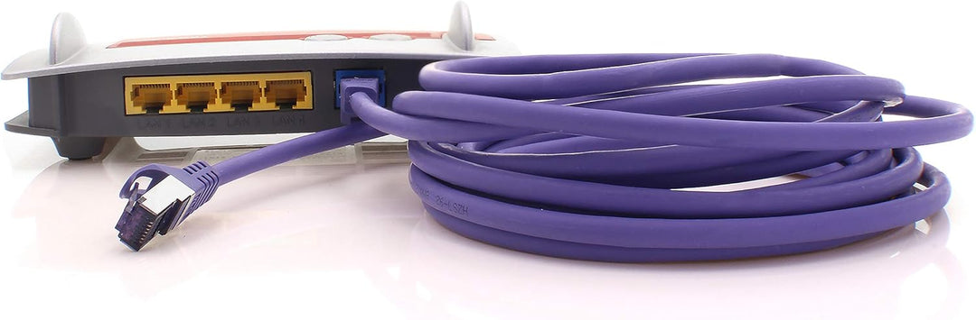 1aTTack.de Cat.7 Netzwerkkabel 10m - Violett - 5 Stück - Cat7 Patchkabel (SFTP/PIMF/LSZH) Rohkabel 1