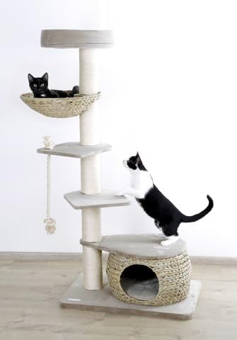 Kerbl 81593 Katzen Kratzbaum Banana Leaf Tower 70x50x144 cm, beige, Einheitsgrösse beige / braun 1 S