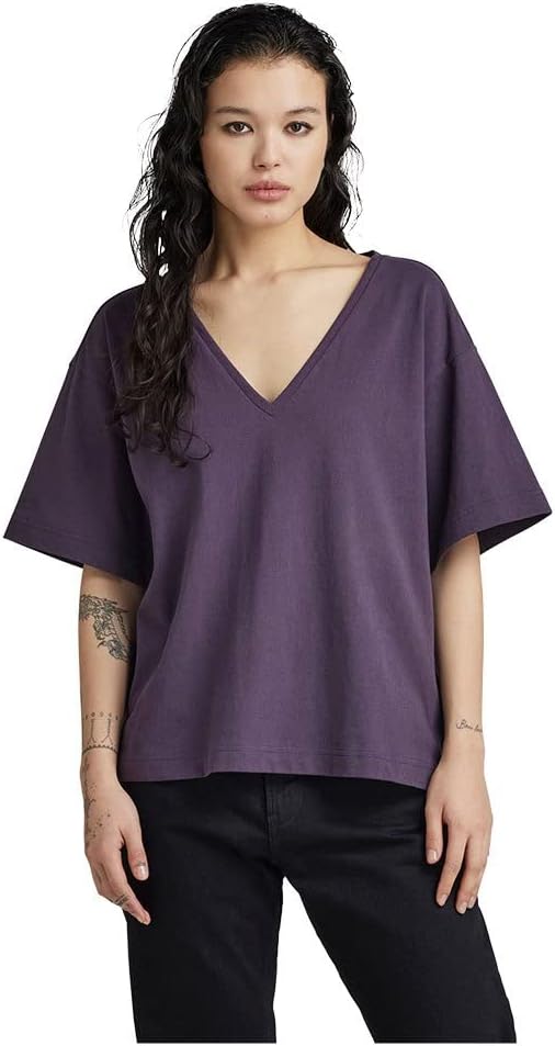 G-STAR RAW Damen Deep V Loose Top Tops M Violett (Carbonne Purple D23336-c336-0013), M Violett (Carb