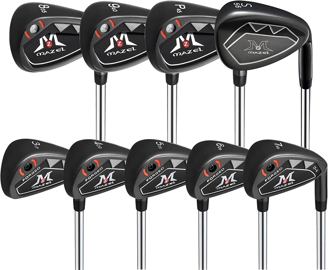 MAZEL Golf Forged Iron Set 9 Pieces, Premium Iron Club 3,4,5,6,7,8,9, P, S for Men Right-Handed, CNC