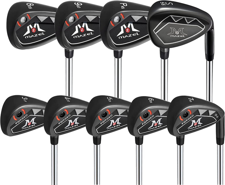 MAZEL Golf Forged Iron Set 9 Pieces, Premium Iron Club 3,4,5,6,7,8,9, P, S for Men Right-Handed, CNC