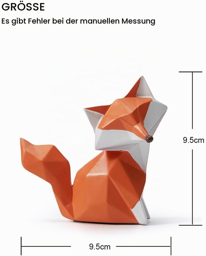 Amoy-Art Fuch Figuren Deko Fox Skulptur Statue Modern Arts Wohnzimmer Kunst Polyresin Geschenk Red 1