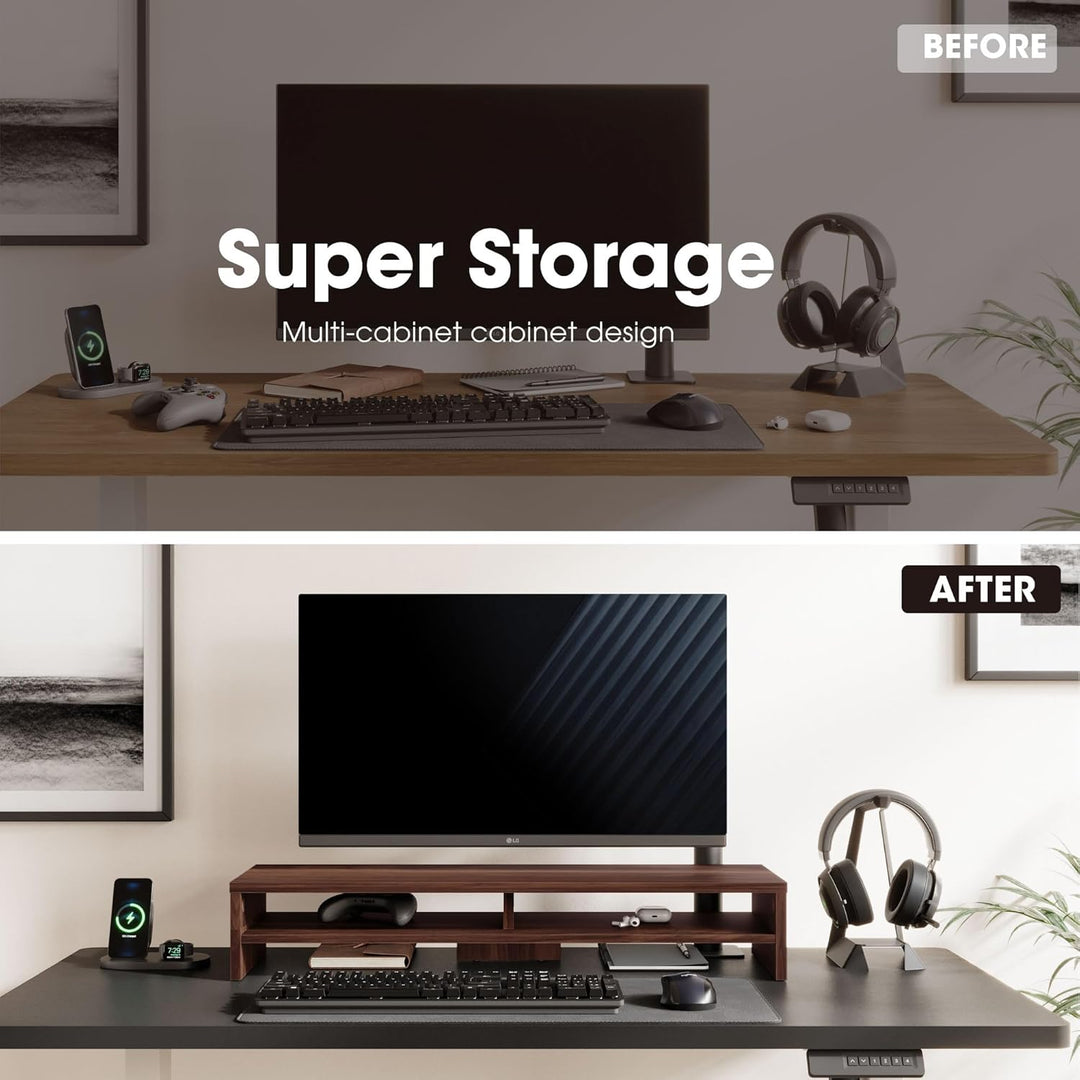 Fenge Dual Monitorständer Riser 2 Etagen Bildschirmständer für Computer PC Laptop Drucker TV, Schrei