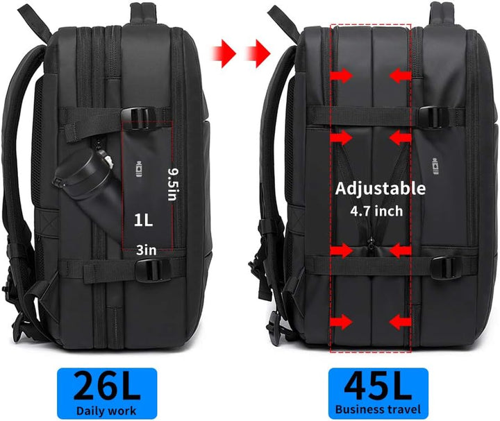 BANGE Reiserucksack, Handgepäck Rucksack Strapazierfähige Convertible Duffle Bag Fit für 17,3-Zoll-L