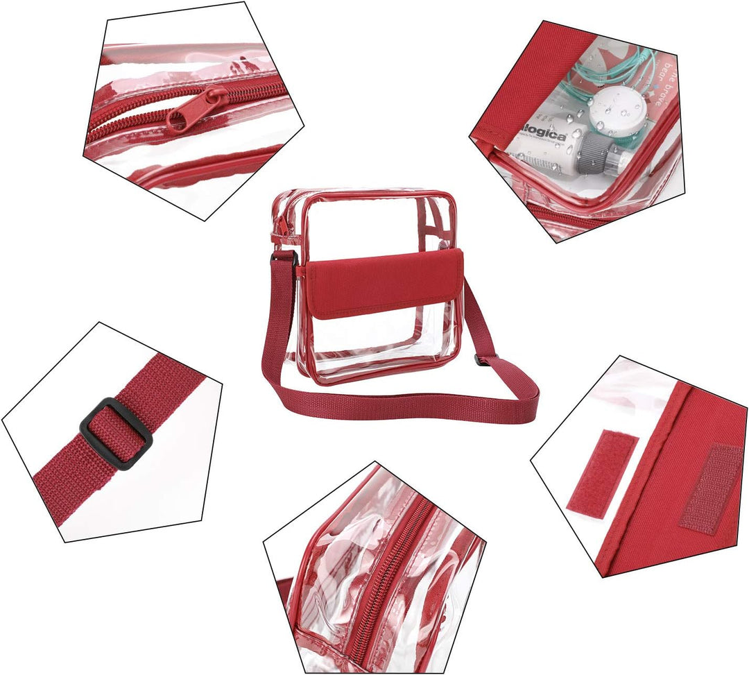 QKURT Klare Brieftasche mit verstellbarem Gurt, Concert Stadium Approved Clear Bag Transparent Purse