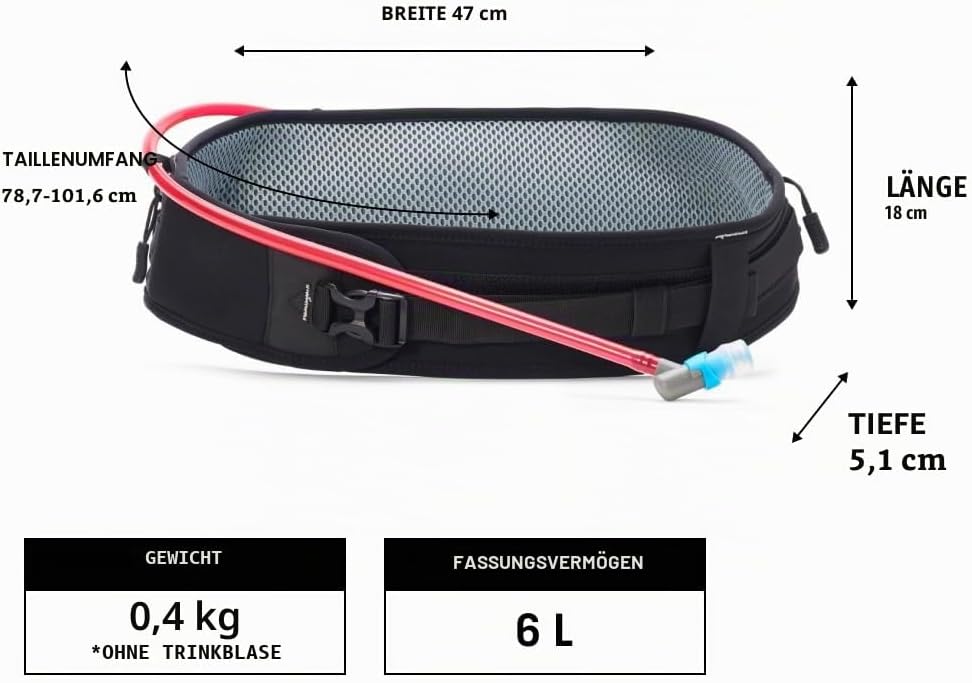 USWE Trinkgürtel Zulo 6 NDM Réser.Compact 6L Schwarz, 6L Schwarz