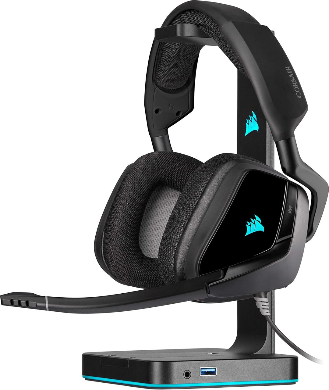 Corsair Void Elite RGB USB Gaming Headset (7.1 Surround Sound, iCUE RGB-Beleuchtung, Mikrofaser und