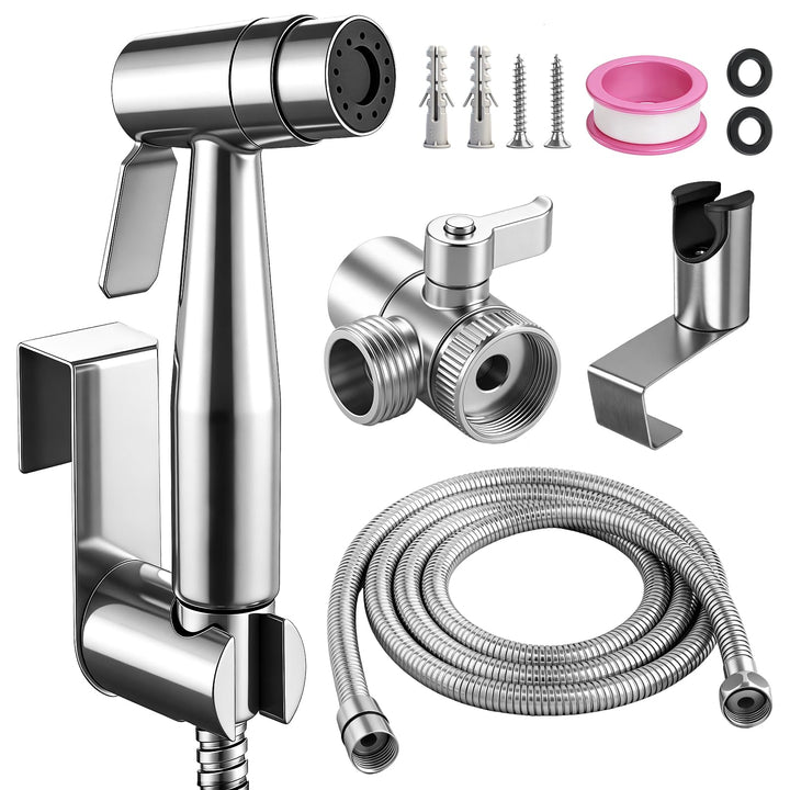 Bidet Handbrause Set, Edelstahl Hand Gehalten Sprayer, handbrause mit schlauch, Bidet Aufsatz für Du