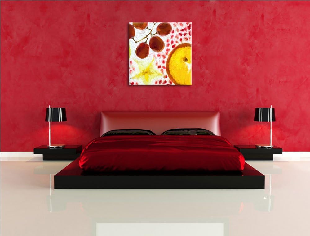 Leckere frische Früchte, Format: 70x70 auf Leinwand, XXL riesige Bilder fertig gerahmt mit Keilrahme