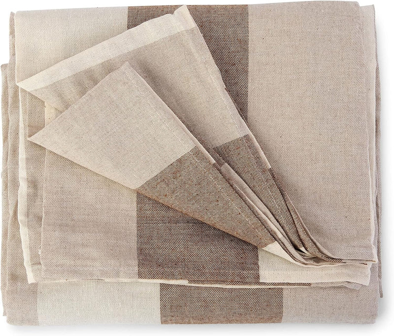 HomeLife - Überwurf für Sofa, gestreift, 260 x 280 cm, Mehrzweck-Überwurf aus Baumwolle, Granfoulard