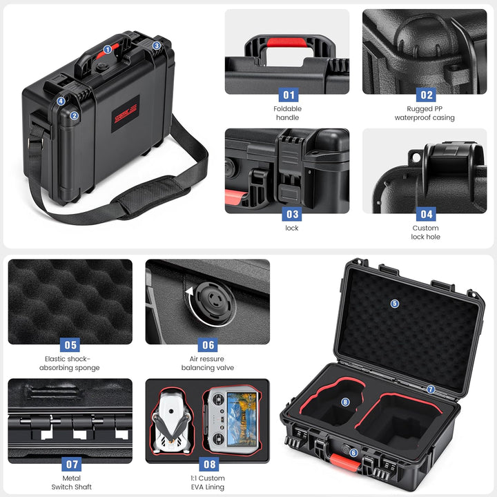 STARTRC Lito X1/1 Koffer, Wasserdichter Harter Tasche für DJI Lito X1/1 Fly More Combo Zubehör für D