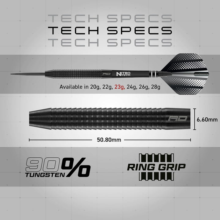 RED DRAGON Razor Edge Series Dartpfeile Tungsten Profi Steel Darts mit Flights und Schäfte 26 g 1, 2