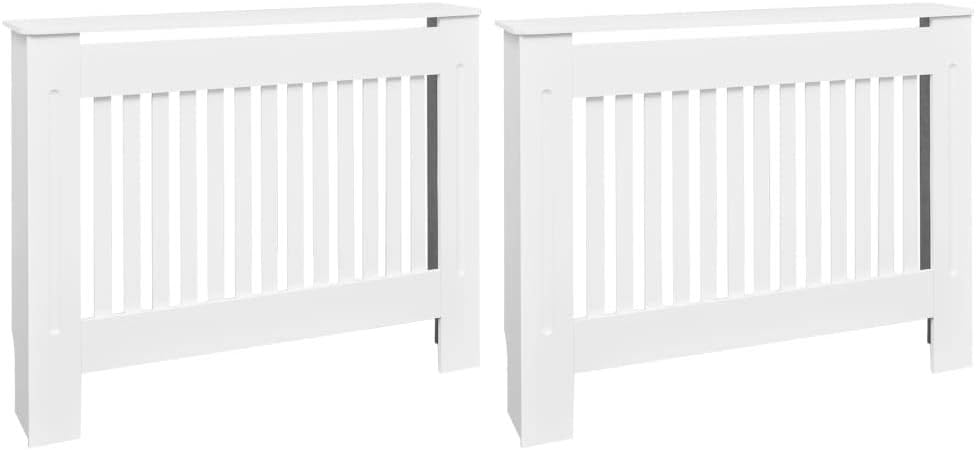 Wohnzimmer 2 Stücke Heizkörper Verkleidung Abdeckung 112x19x81.5 cm MDF Heizkörperabdeckung Dekorati