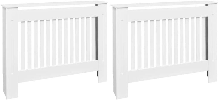 Wohnzimmer 2 Stücke Heizkörper Verkleidung Abdeckung 112x19x81.5 cm MDF Heizkörperabdeckung Dekorati