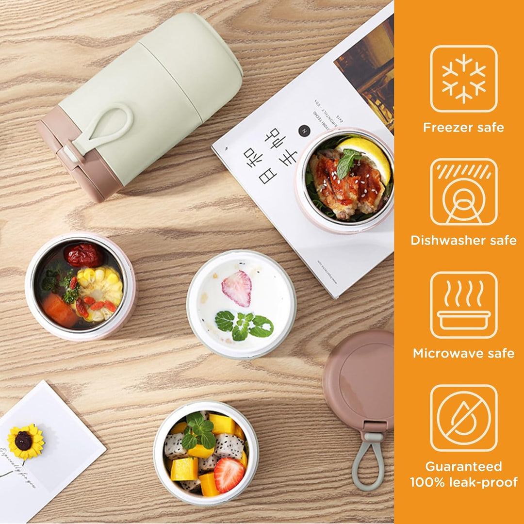 Chedin Müslibecher To Go mit Deckel, Edelstahl Porridge Becher 730ml Auslaufsicher joghurtbecher to