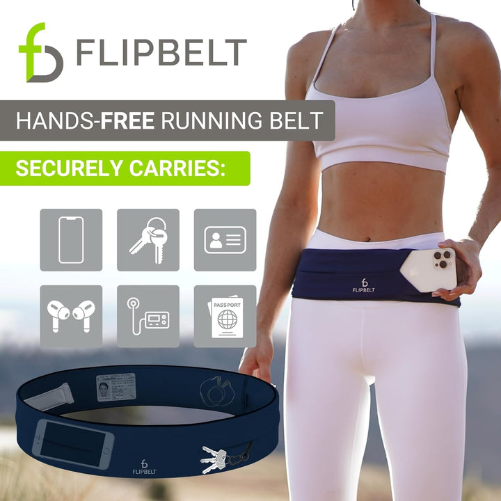FlipBelt Classic - Laufgürtel für Handy & kleines Zubehör - Sport-Bauchtasche für Damen und Herren -