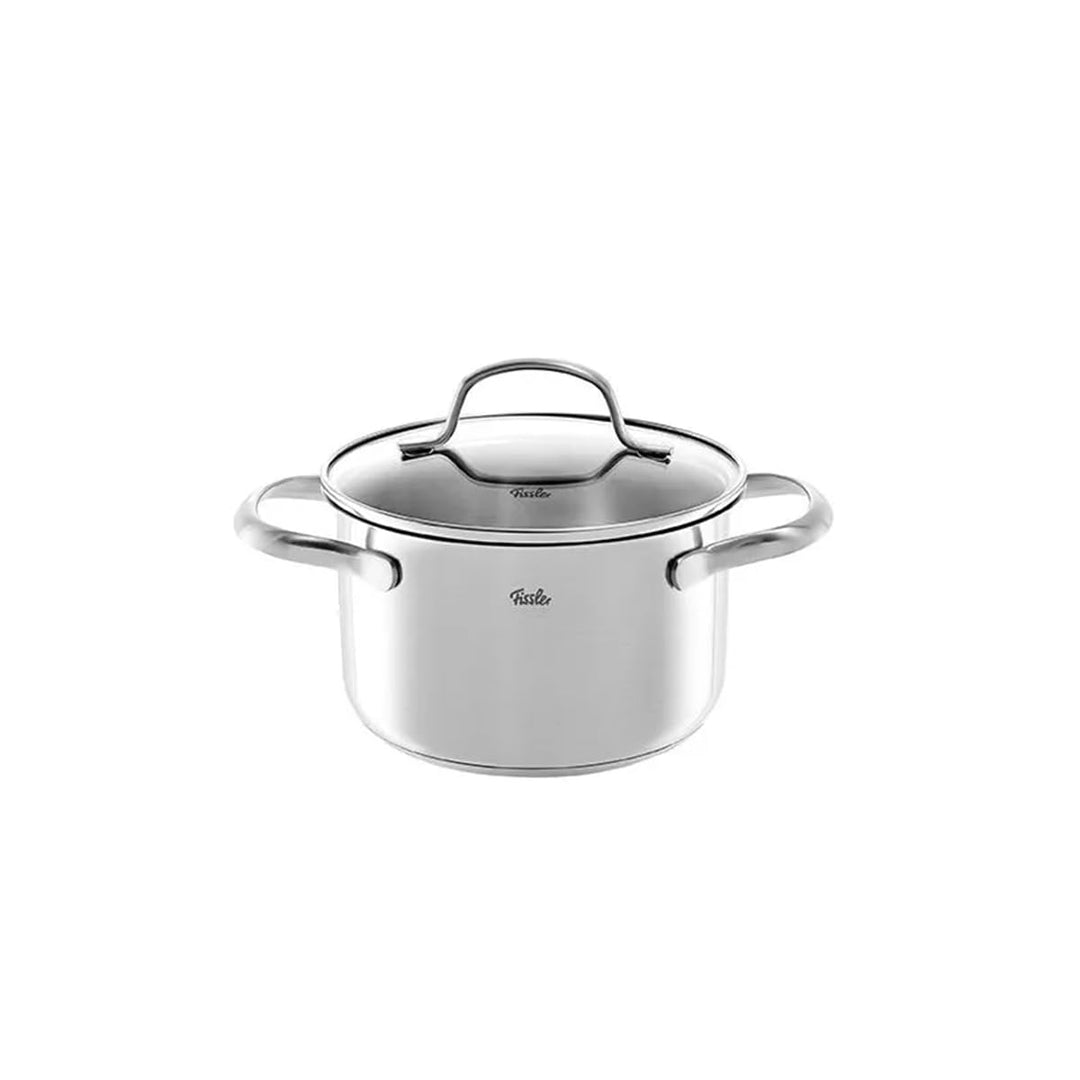 Fissler San Francisco / Edelstahl-Topf (1,9 L - Ø 16 cm) Kochtopf mit Glas-Deckel, Schüttrand, Mess-