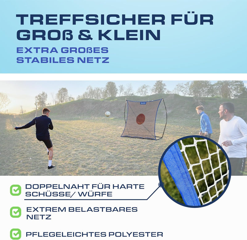 ELANI - Rebounder für Fussball - Spass für die ganze Familie - extra Grosses Netz mit Zielscheibe -