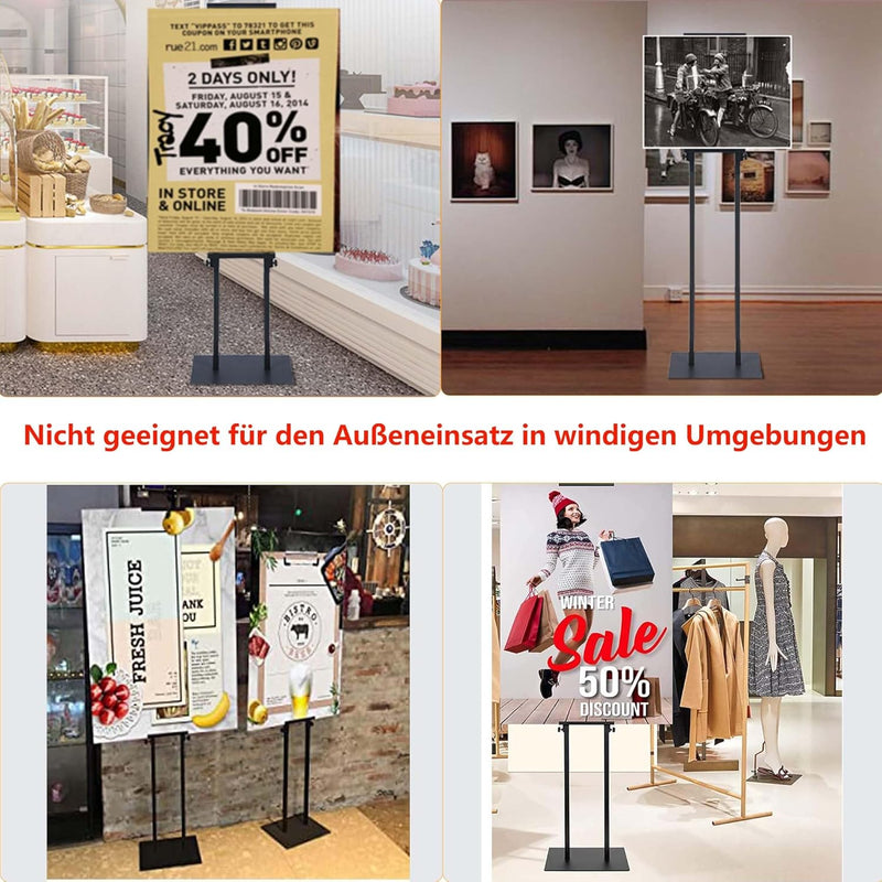 ybaymy Plakatständer Infoständer Doppelseitiger Plakatständer Verstellbarer Metall Informationsständ