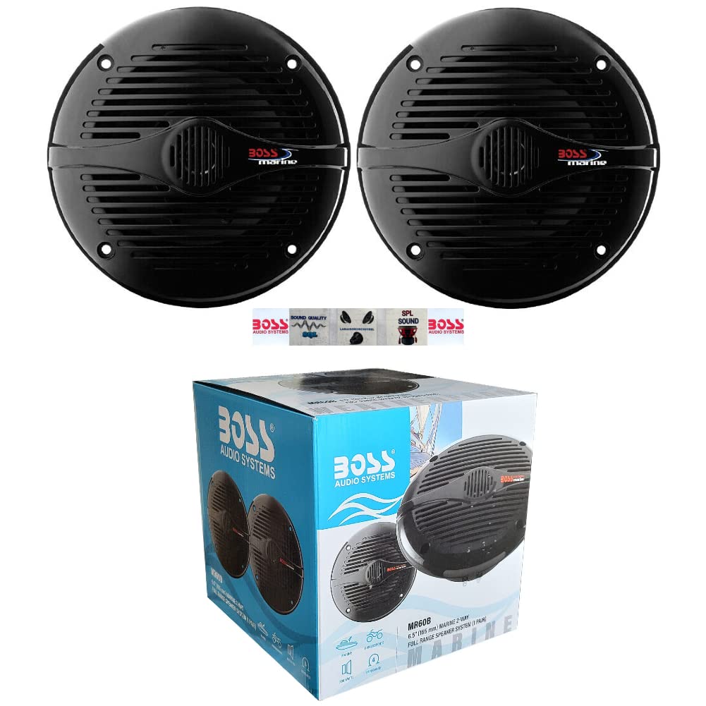 KIT Set FÜR BOSS Audio Systems MR60B 2 Marine-Lautsprecher 2-Wege, 6,5" 16,5 cm 165 mm, 100 Watt RMS