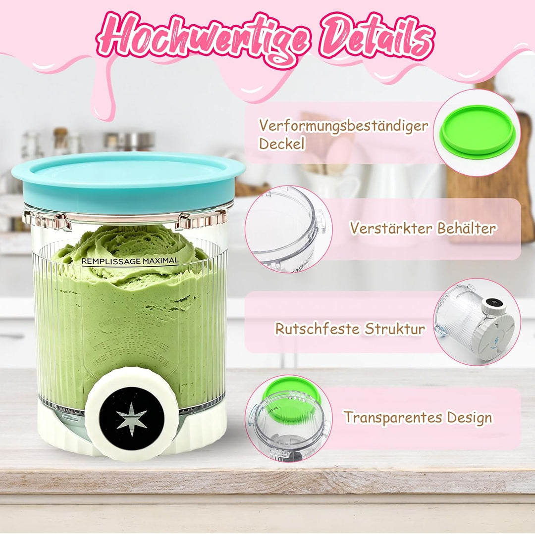 4 Stück für Ninja Swirl Creami Behälter, 480 ml Eisbehälter für NC701 & NC700 Serie Eismaschinen, Ei