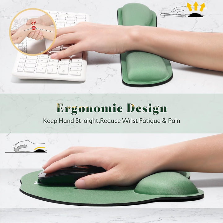 Gimars Ergonomisches Mauspad mit Gelkissen, XL Handballenauflage Tastatur mit Untersetzer, Mousepad