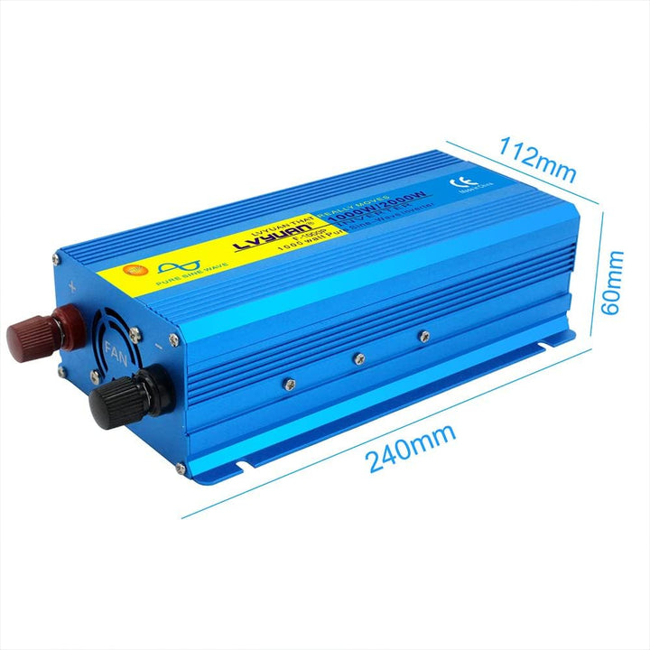 Yinleader Wechselrichter 24V 230V 1000W /2000W Reiner Sinus Spannungswandler mit 1 Steckdose 2 USB A