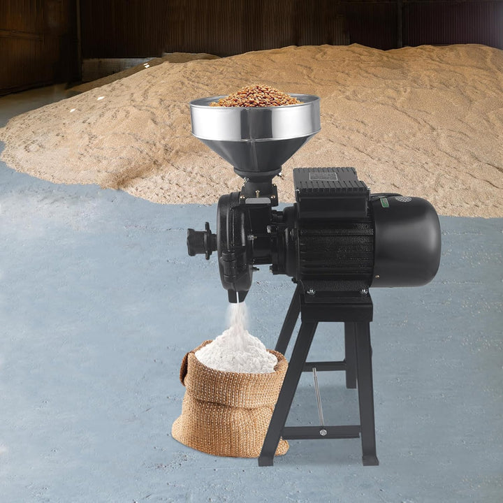 Getreidemühle Elektrisch, 2200W Schrotmühle mit Trichter, Obstmühle Elektrisch Mit Dickenregler, 140