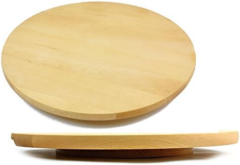 Lazy Susan runder, drehbarer Präsentierteller aus Holz zum Servieren von Kuchen und Pizza, 50 cm Dur