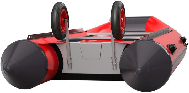 SUPROD Heckräder Slipräder Schlauchbooträder Transporträder klappbar Edelstahl ET350 schwarz/rot, sc