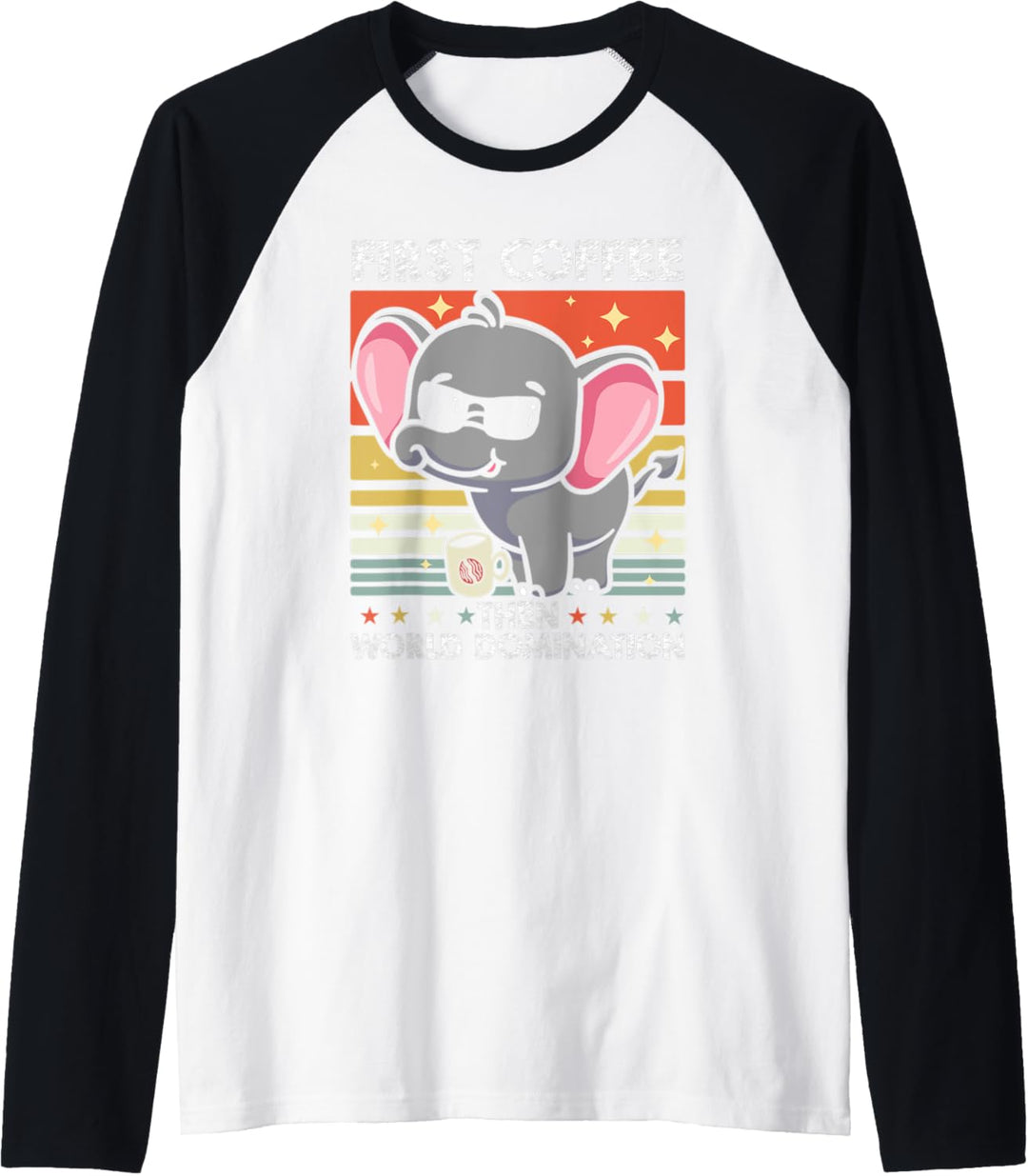 Retro Elefant Sonnenbrille Kaffee - Elephant Vintage Elefant Raglan