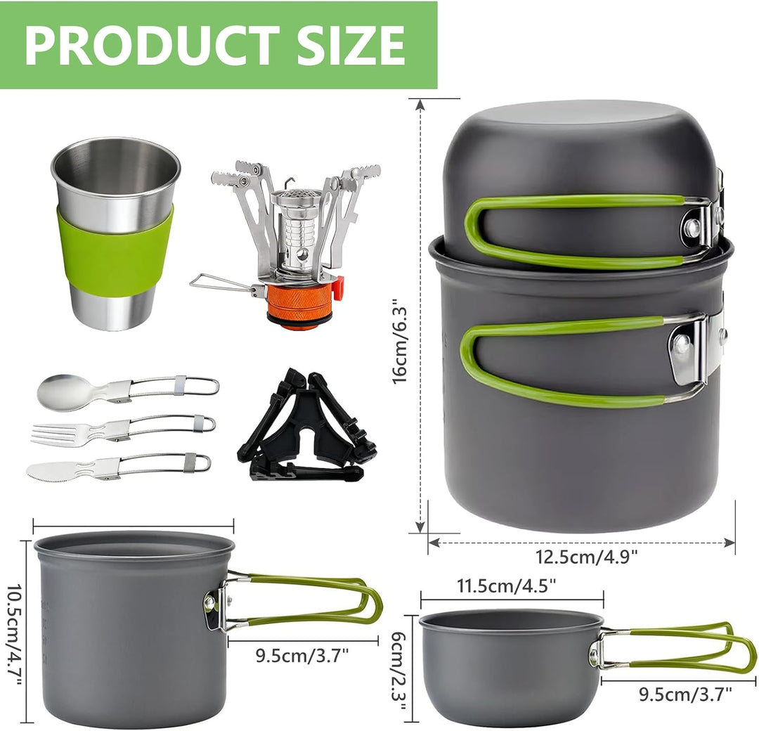Camping Geschirr Set: Camping Besteck Set, vielseitig Camping Kochgeschirr Set, Backpacking Kochen a
