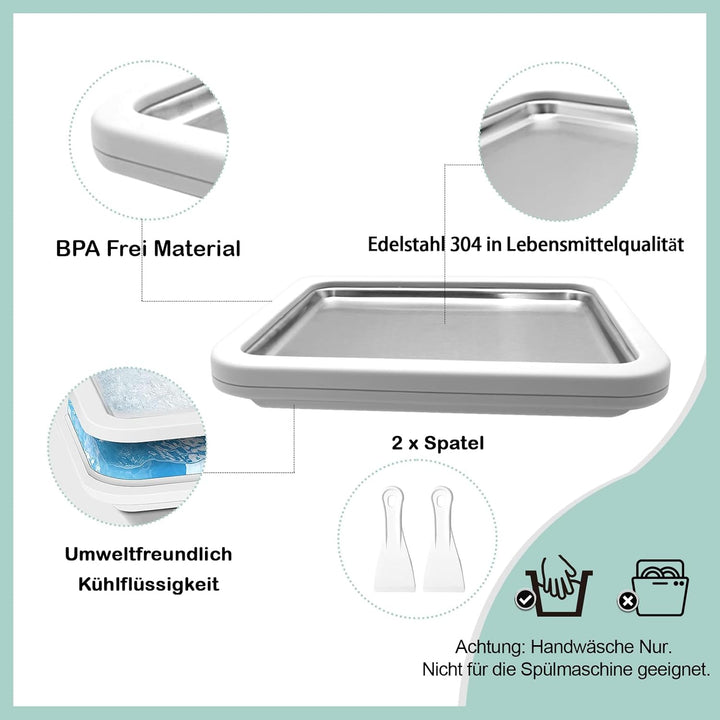 climafusion Eisplatte Eis Rolls zum Eis Machen DIY, Ice Cream Machine rolls maker mit 2 Spateln, Gel