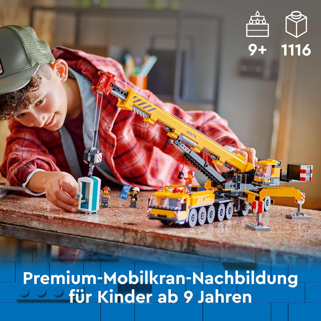 LEGO City Mobiler Baukran, Bauspielzeug für Jungen und Mädchen, Geschenk für kreative Kinder, ausfah
