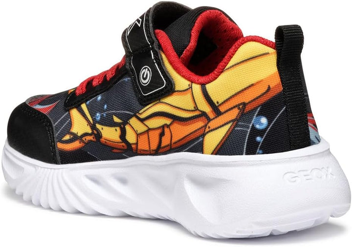 Geox Jungen J Assister Boy Sneaker 24 EU Black Yellow, 24 EU Black Yellow