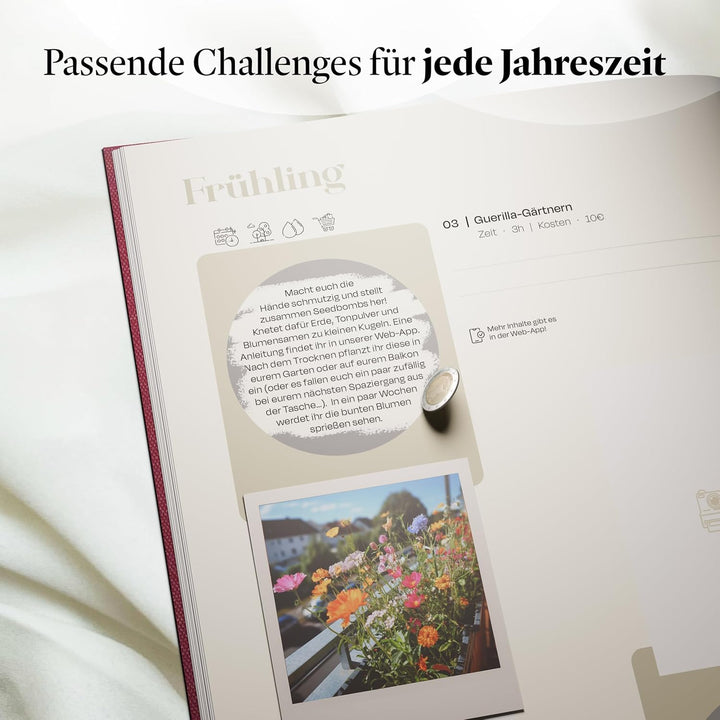 Date Challenge Buch für Paare “Zeit für Abenteuer” | Valentinstag-Geschenk für ihn & sie | ABC Date